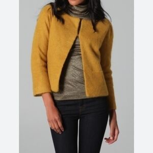 Diane von Furstenberg Yellow Mohair Open Cardigan Size Small